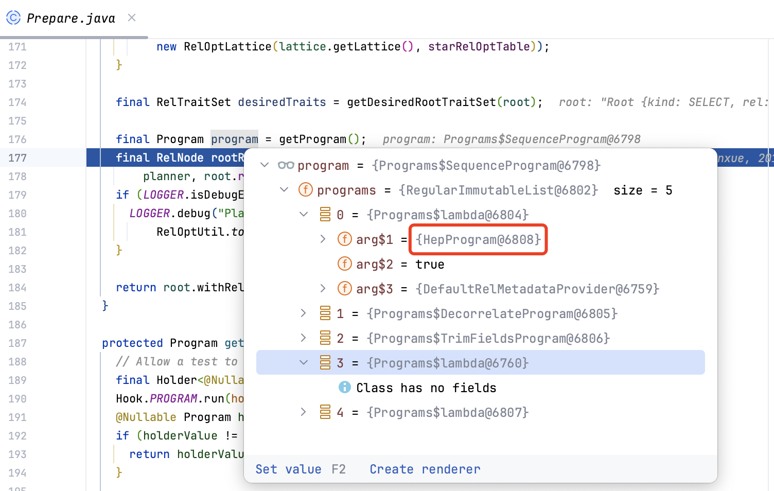 Calcite JDBC 默认提供的 Program