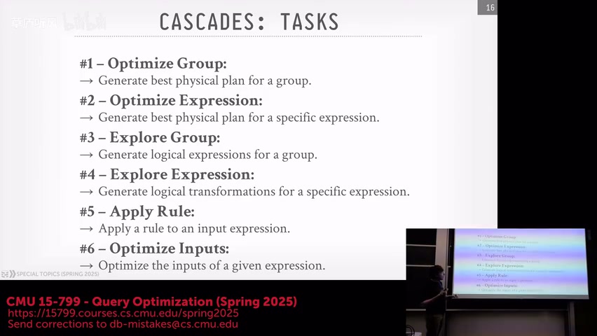 Cascades 的六类搜索任务，课程视频 35:30