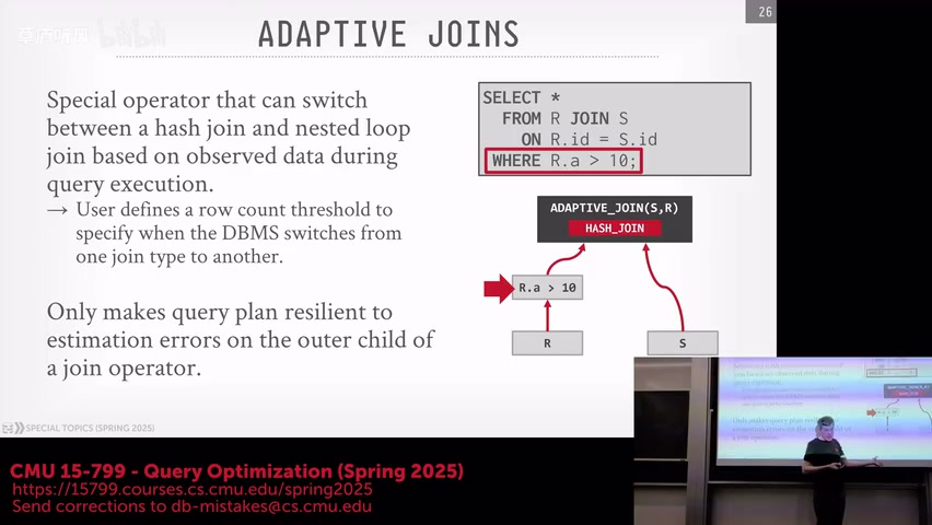Adaptive Join 在两种实现间延迟选择,课程视频 65:30