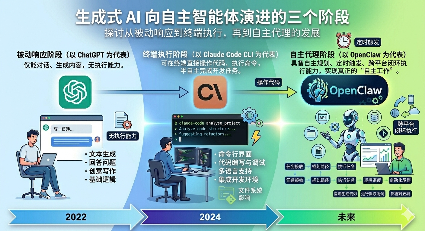 生成式 AI 向自主智能演进
