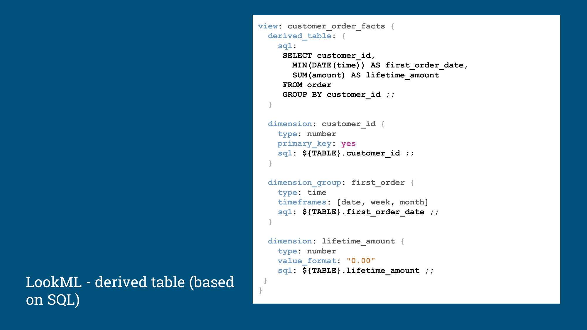LookML derived table